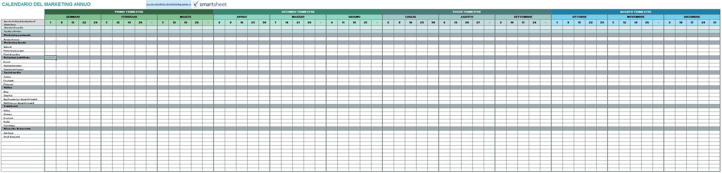 CALENDARIO DEL MARKETING ANNUO