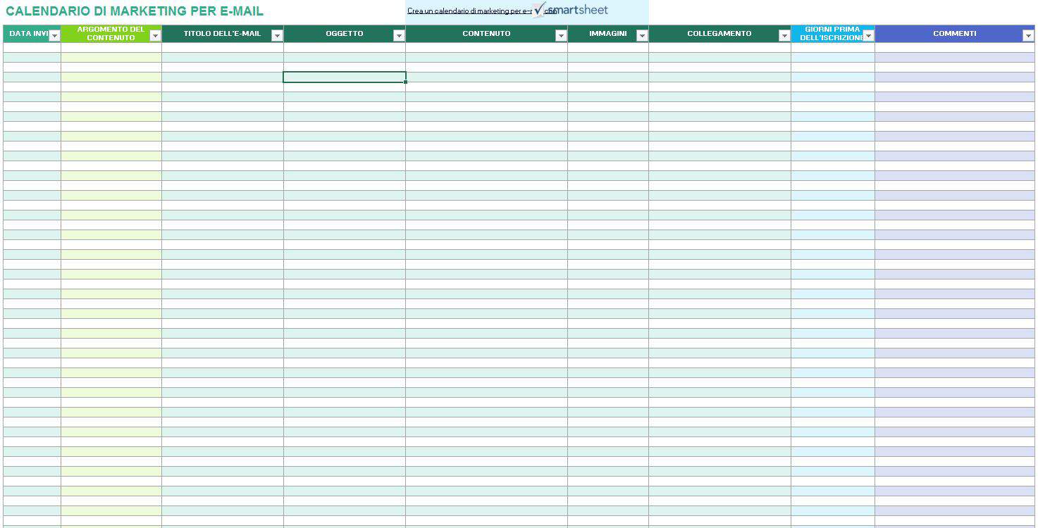 CALENDARIO DI MARKETING PER E-MAIL