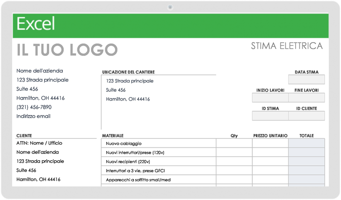  Modello di preventivo elettrico