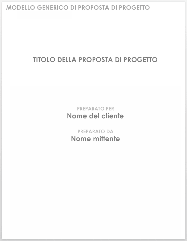 Modello di proposta di progetto generico