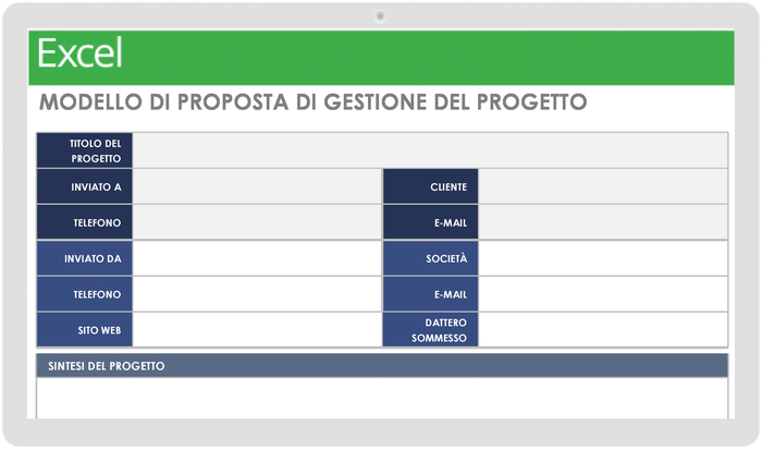  Modello di proposta di gestione del progetto