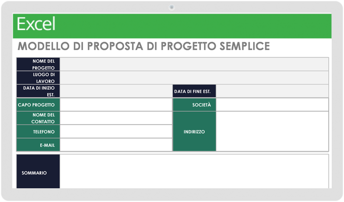  Modello di proposta di progetto semplice