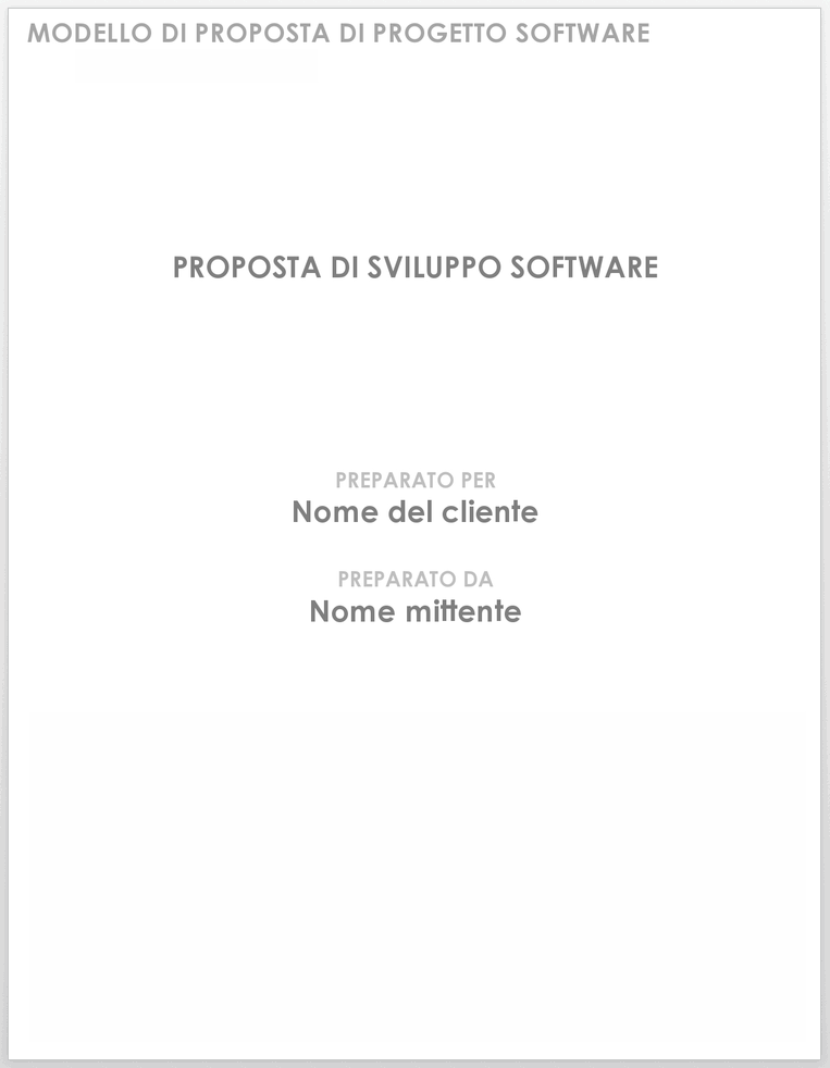  Modello di proposta di progetto software